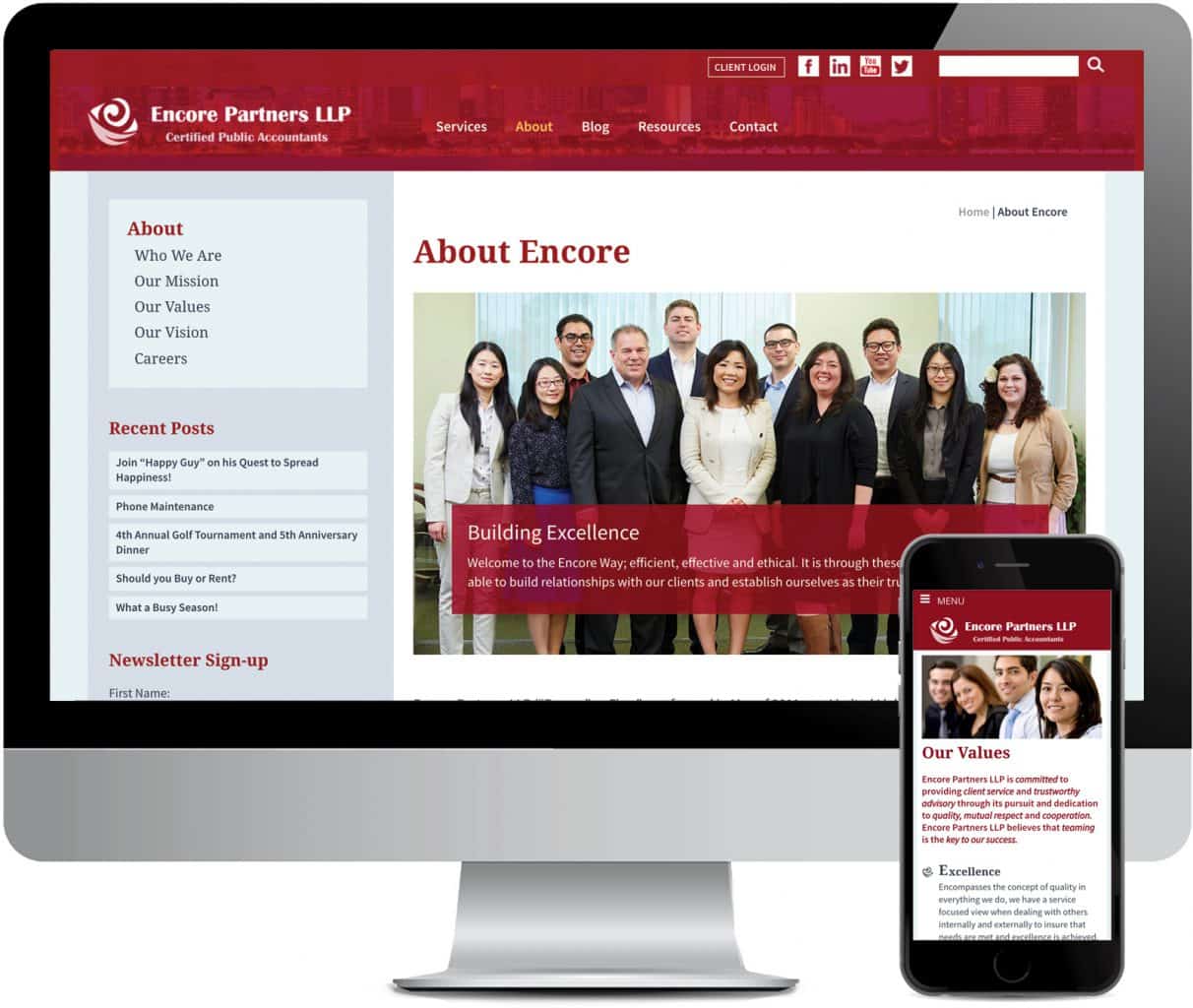 Encore PArtners Tax Accounting Website