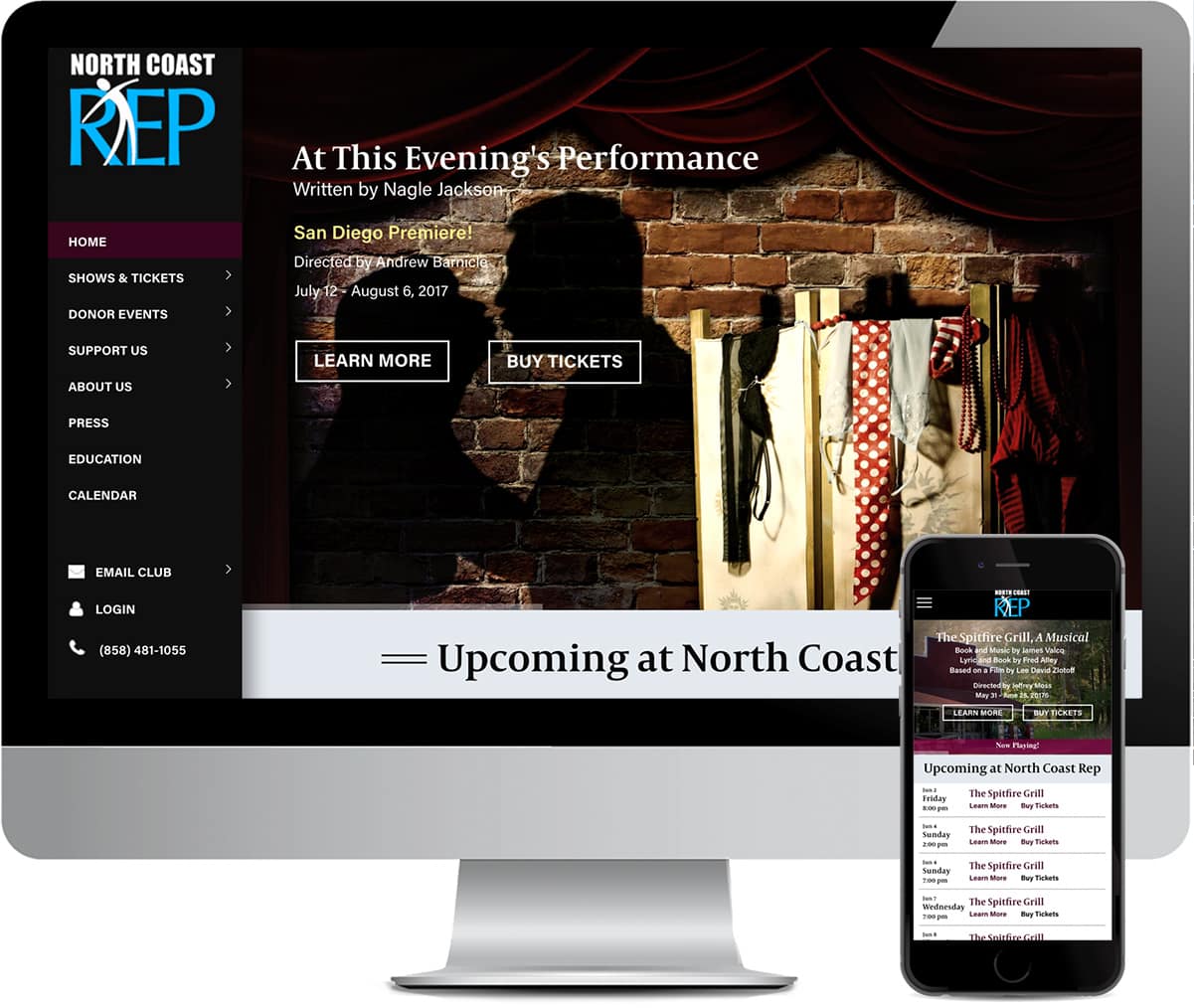 Northh Coast Repertory Theatre Website Design